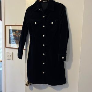 Alexa Chung for AG Jeans Navy blue snap buttons Corduroy Dress